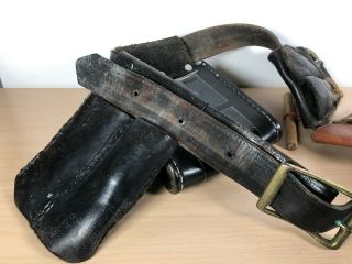 Vintage Leather Tool Belt Klein Tools 5145 Pouch,  Dyna Med Knife Holster 3