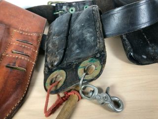 Vintage Leather Tool Belt Klein Tools 5145 Pouch,  Dyna Med Knife Holster 5