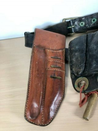 Vintage Leather Tool Belt Klein Tools 5145 Pouch,  Dyna Med Knife Holster 6