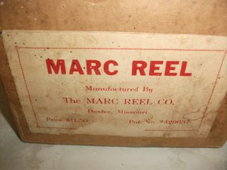 Vintage Marc Fishing Reel & Paperwork Circa 1940 ' s 1950 ' s 7