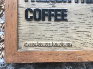 RARE VTG Burger King Restaurant Menu Board Wall Clock Faux Wood Sign Drive In 6