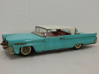 Vintage Bandai Japan 11.  5 " Tin Friction 1958 Lincoln Continental Mark Iii Blue