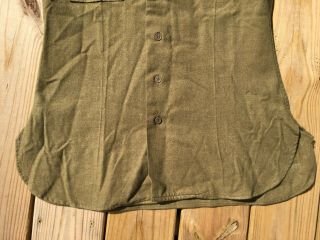 WW2 US Army Brown Woold Service Shirt,  Size 15 1/2 x 32, 2