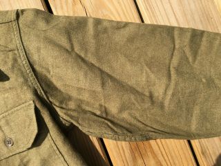 WW2 US Army Brown Woold Service Shirt,  Size 15 1/2 x 32, 5