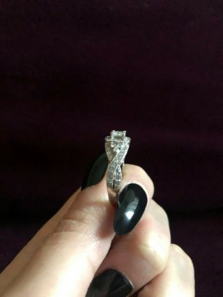 Vintage Style 14k White Gold Diamond Engagement Ring & Wedding Band Set 5