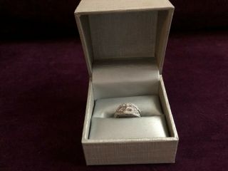 Vintage Style 14k White Gold Diamond Engagement Ring & Wedding Band Set 8
