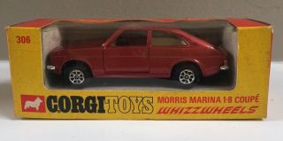 Vintage Corgi Whizzwheels Morris Marina 1.  8 Coupe 306