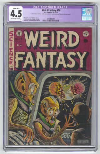 Weird Fantasy 16 Cgc 4.  5 Vintage Ec Comic Al Williamson Al Feldstein Gold 10c