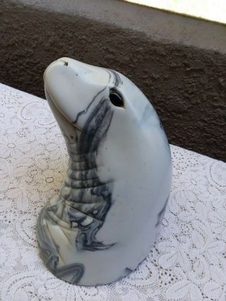 Vintage Estate Hand Carved Marble Life Size Seal Head Sea Lion Statue 3/100