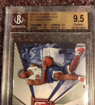 Lebron James 2006 - 07 Game All - Star Patch Bgs 9.  5 72/100 RARE GOAT 4