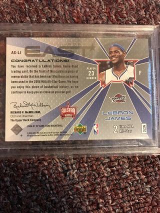 Lebron James 2006 - 07 Game All - Star Patch Bgs 9.  5 72/100 RARE GOAT 6