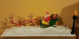 Vintage Parmount Christmas Santa Reindeer Sled - Music & Action - Jingle Bells