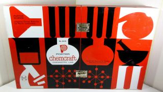 Vintage Rare Large Porter Chemcraft No.  615 4 - Panel Chemistry Set Metal Cabinet