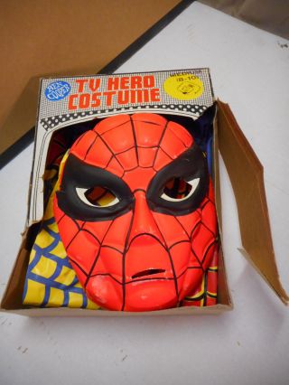 Vintage Ben Cooper Spiderman 823 Costume,  Medium 8 - 10,  1972,  Tv Superheroes