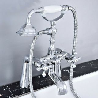 Chrome Vintage Clawfoot Bath Tub Faucet With Handshower - Deck Mounted Ztf770