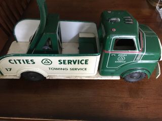 Vintage Tin 50’s Marx Cities Service Gmc Wrecker Pressed Steel Collectable