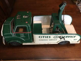 Vintage Tin 50’s Marx Cities Service GMC Wrecker Pressed Steel Collectable 2