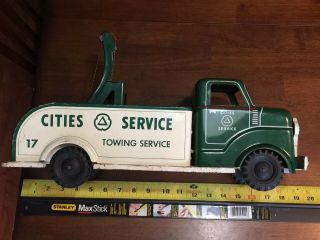 Vintage Tin 50’s Marx Cities Service GMC Wrecker Pressed Steel Collectable 7