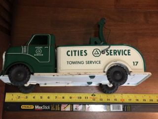 Vintage Tin 50’s Marx Cities Service GMC Wrecker Pressed Steel Collectable 8