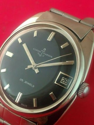 Rare Ulysse Nardin Swiss Watch Vintage,  S.  Steel,  Automatic,  Black