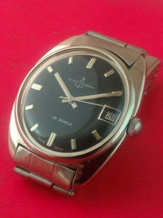 RARE ULYSSE NARDIN SWISS WATCH VINTAGE,  S.  STEEL,  AUTOMATIC,  BLACK 4