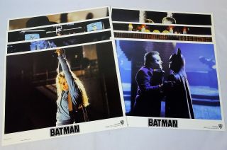 Vintage Tim Burton Batman Movie 8 Lobby Card Set 1989 Keaton Nicholson