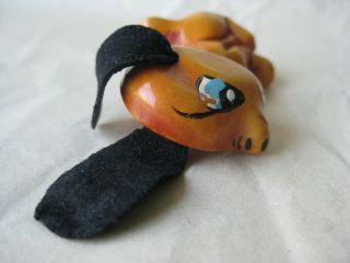 Vintage Martha Sleeper Puppy Dog Bakelite Pin Brooch Floppy Ears Yellow 6