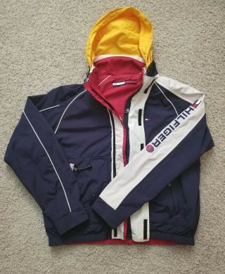 Vintage Tommy Hilfiger Sailing Gear Reversible Jacket Men 