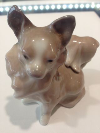 Vintage Lladro Porcelain Dog Figurine - Papillon Butterfly Dog