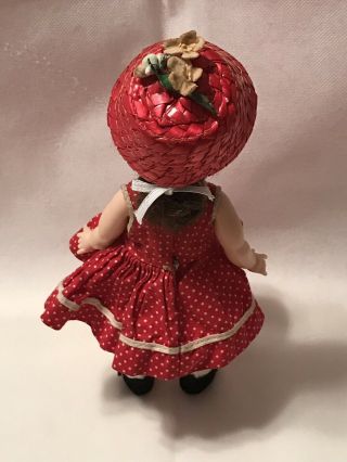 Vintage Madame Alexander Kins BKW Dolls in tagged red & white dress.  Adorable 5