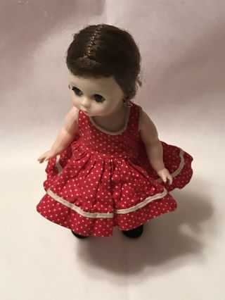 Vintage Madame Alexander Kins BKW Dolls in tagged red & white dress.  Adorable 7
