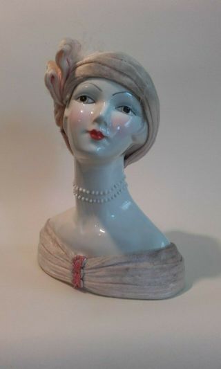 A Vintage Boudoir Art Deco Style / Half Doll,  Dressing Table Maniquin Head.