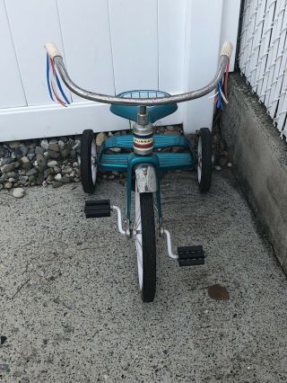 Vintage Murray Tricycle Two Step Teal Color Paint - Nyc Area
