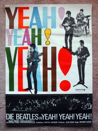 Vintage 1969 Hard Days Night - Beatles Movie Poster 1sh Film Art Music