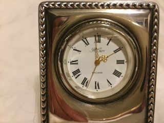 R Carr Sheffield Hallmark 1994 Sterling Desk Bedside Clock Picture Frame Vintage 4