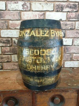 Small Oak Gonzalez Byass Sherry Vintage Spirit Barrel With Tap