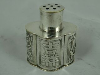 Chinese Export Solid Silver Pepper Pot,  C1890,  31gm