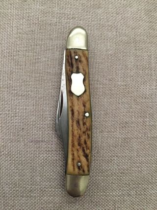 Old Vintage J.  A.  Henckels Bovine Bone Split Back Whittler Pocket Knife Knives