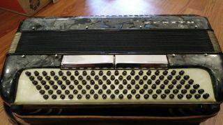 Rare 1940 ' s Zenith Professional 41/120 Accordion Made in Italy w/Case 6