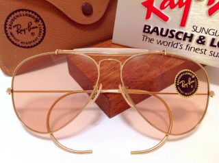 Nos 1970s B&l Ray Ban Usa 58mm Changeables Outdoorsman General Aviator Vtg Case