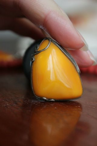11gr Natural Amber Ring Butterscotch Egg Yolk Amber Vintage