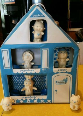 Rare Vintage 1974 Pillsbury Doughboy Poppin Fresh Playhouse With Finger Puppets