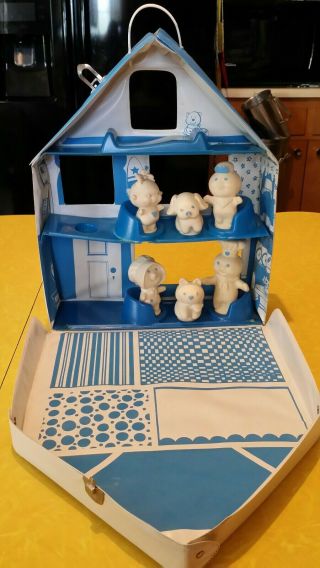 Rare Vintage 1974 Pillsbury Doughboy Poppin Fresh Playhouse with Finger Puppets 6