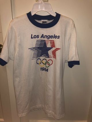Vtg 80’s Levi’s 1984 Los Angeles Olympics 84 Ringer T Shirt Sz (small)