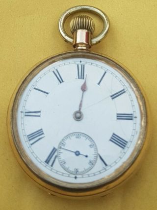 Antique Victorian 1884 14ct Gold Plated Cased Hillside Waltham Pocket Watch
