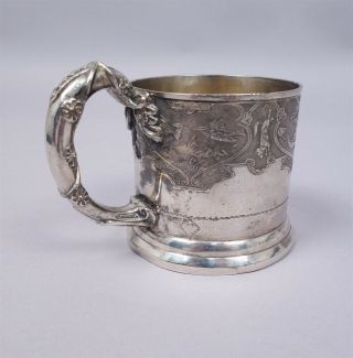 Antique C 1900 Wilcox Silver Plate Co.  Flora & Fauna Mug