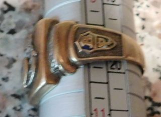 Vintage 10K Yellow Gold BPOE Elks Man ' s Ring: Size 10 2