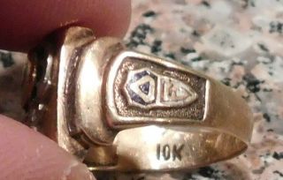 Vintage 10K Yellow Gold BPOE Elks Man ' s Ring: Size 10 5