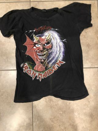Very Rare 1982 Vintage Iron Maiden Purgatory L Single Stitch T Shirt