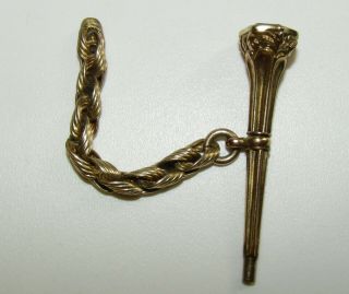 Scarce,  Antique Georgian 9ct Gold Watch Key Fob / Part Of Chain/amethyst